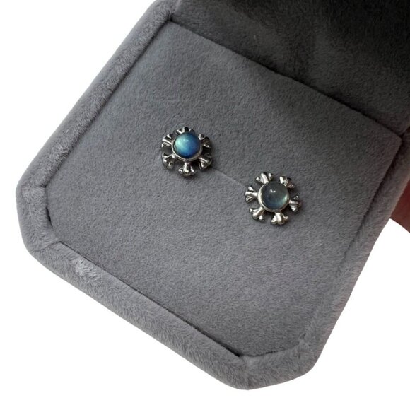 Labradorite Shiny Snowflake Earrings Jewelry Gemstone accessories Sterling - Picture 8 of 8